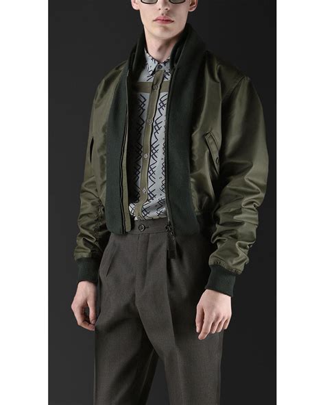 burberry cropped olive green bomber|burberry store online.